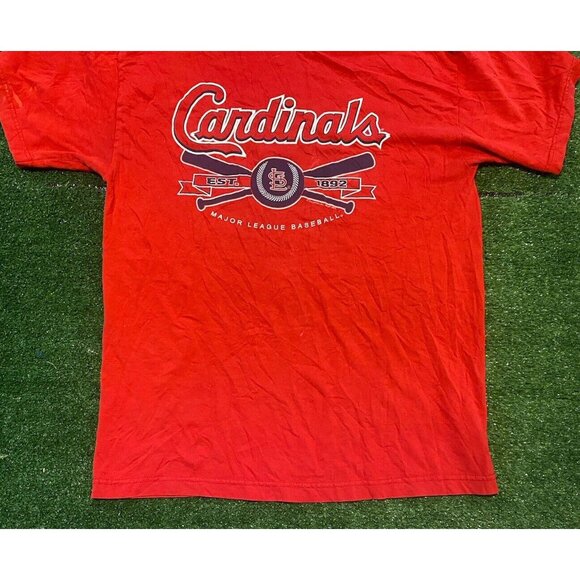 Vintage St. Louis Cardinals shirt mens large red Y2K retro script Pujols 7 - Picture 4 of 12